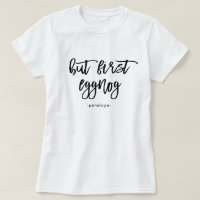 But First Eggnog with Name Festive Black and White