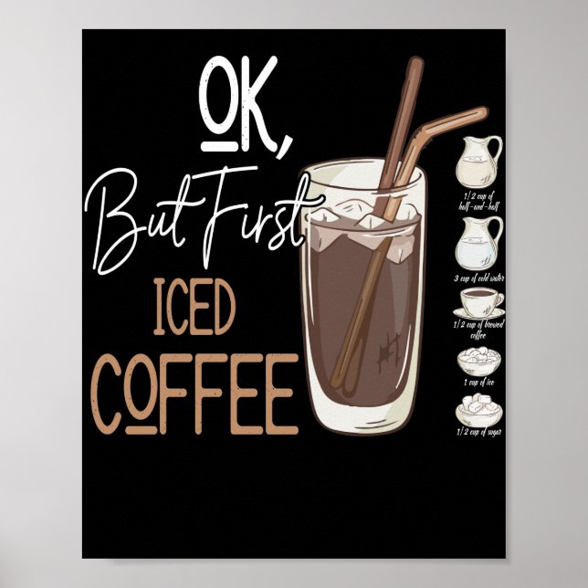 But First Iced Coffee A Good Day Poster (Front)