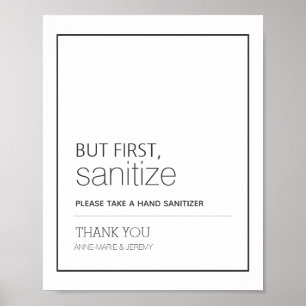 But First, Sanitize Wedding Sign