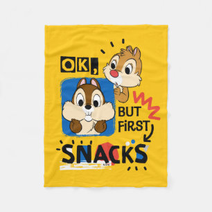But First Snacks Chipmunks Fleece Blanket