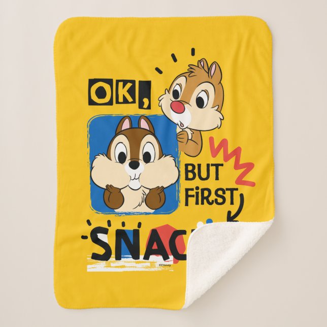 But First Snacks Chipmunks Sherpa Blanket (Front)