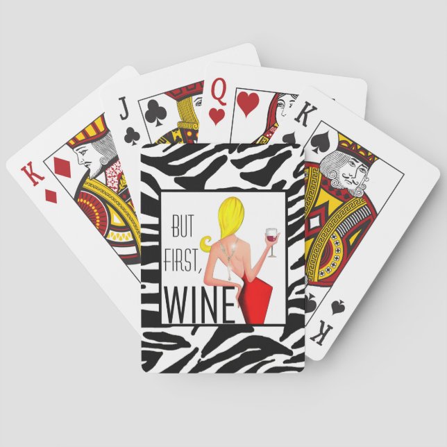 "But First, Wine!" DIVA Playing Cards (Back)
