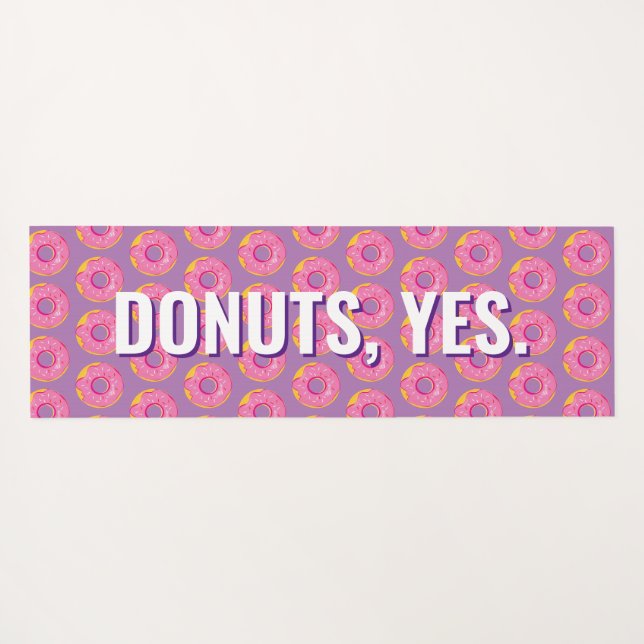 But First, Yoga and Doughnuts Fun Modern Pattern Y Mat (Back (Horizontal))