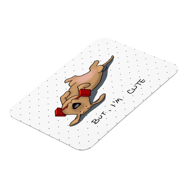 But, I'm Cute - Dog Obedience Training Funny Magnet (Left Side)