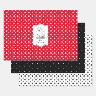 But, I'm Cute Samoyed Dog Wrapping Paper Sheet