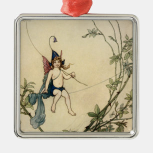 But Puck was Seated on a Spider's Thread Metal Ornament