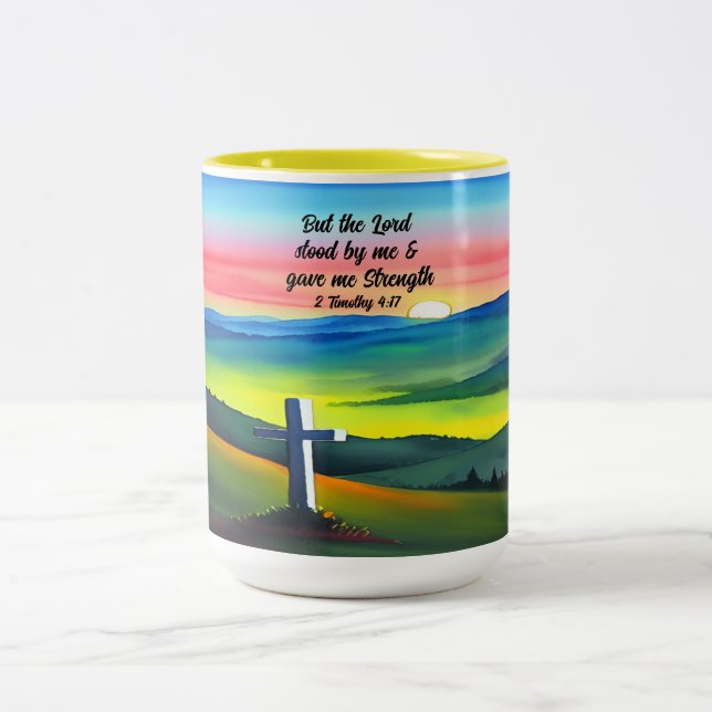 But The Lord Stood By Me Two-Tone Mug (Center)