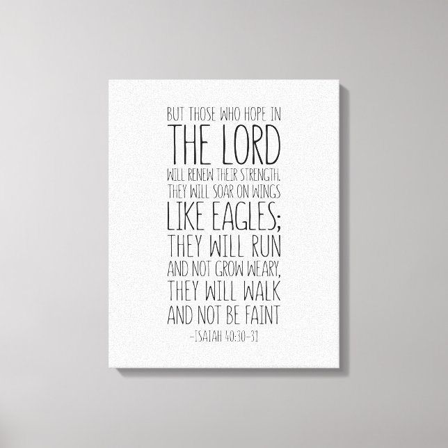 But Those Who Hope In The Lord, Isaiah 40:30-31 Canvas Print (Front)