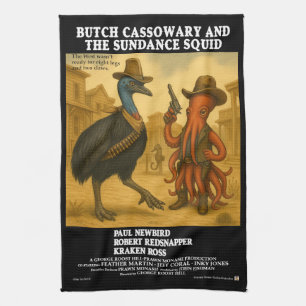 Butch Cassowary & the Sundance Squid Kitchen Towel