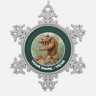 Butch In Forest Snowflake Pewter Christmas Ornament