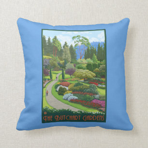 Butchart Gardens - Brentwood Bay Throw Pillow