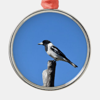 BUTCHER BIRD ON A POST IN RURAL AUSTRALIA METAL ORNAMENT