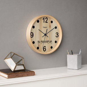 Butcher Block Wood - Personalized Clock