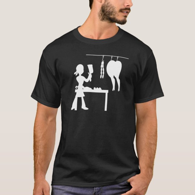 Butcher Butchery Ham Meat Sausage Salami Chef Pork T-Shirt (Front)