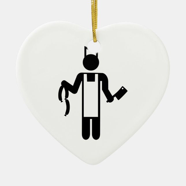 Butcher Ceramic Ornament (Front)