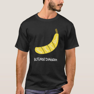 Butcher Diagram I Banana Healthy Fruits Yellow Fru T-Shirt