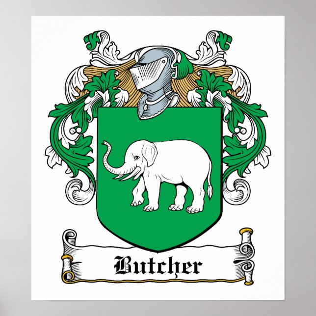 Butcher Family Crest Poster (Front)