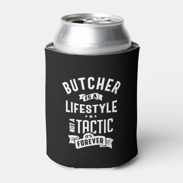 Butcher Job Title Tee Gift For Mens Womens Can Cooler (Can Front)