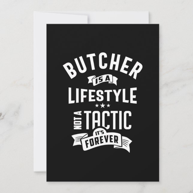 Butcher Job Title Tee Gift For Mens Womens Thank You Card (Front)
