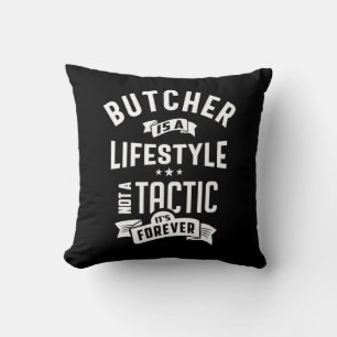 Butcher Job Title Tee Gift For Mens Womens Throw Pillow