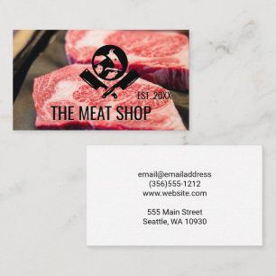 Butcher Knives   Animals Logo   Steak Cut Business Card