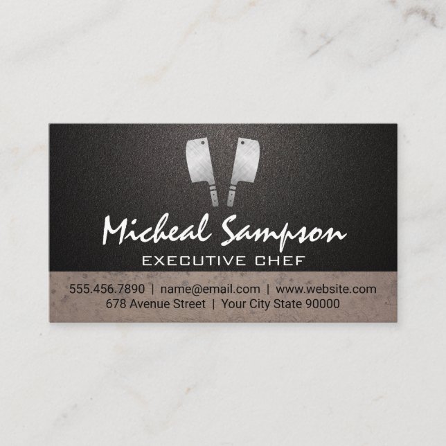 Butcher Knives | Chef Business Card (Front)
