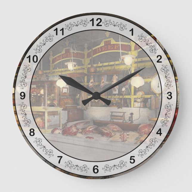 Butcher - Meat Party 1926 Large Clock (Front)
