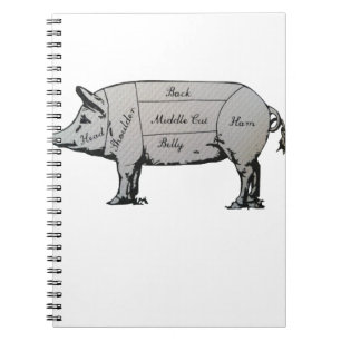 Butcher Pig Diagram Notebook