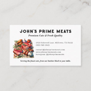 Butcher shop premium meat cuts tagline & slogan business card