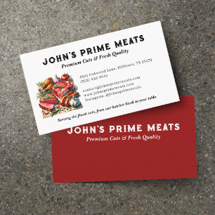 Butcher shop premium meat cuts tagline & slogan business card