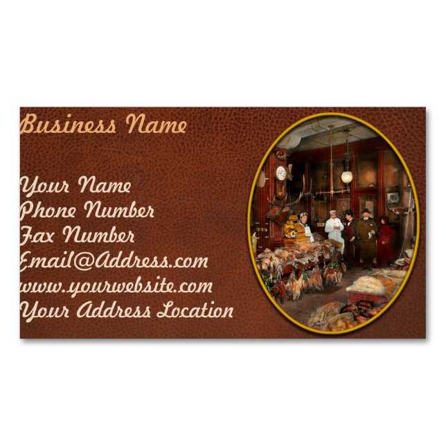 Butcher - The game centre 1895 Magnetic Business Card (Front)