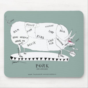 butchers cuts pig, tony fernandes mousemat mouse pad