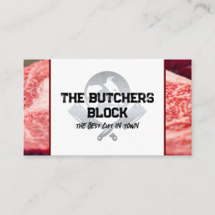 Butchers Knife   Beef Steaks Business Card