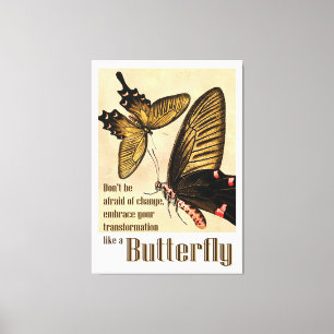 buterfly quotes canvas print