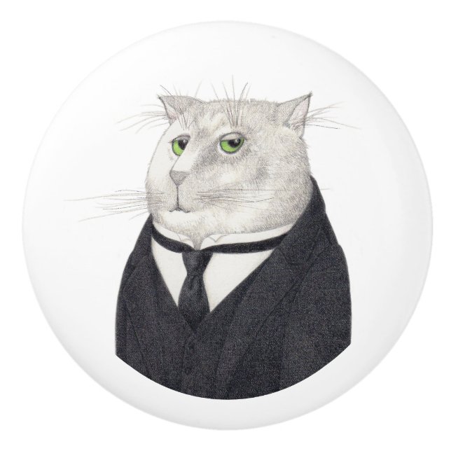 BUTLER CAT Ceramic Knob (Front)