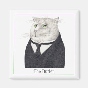 BUTLER CAT Square Magnet + Text II