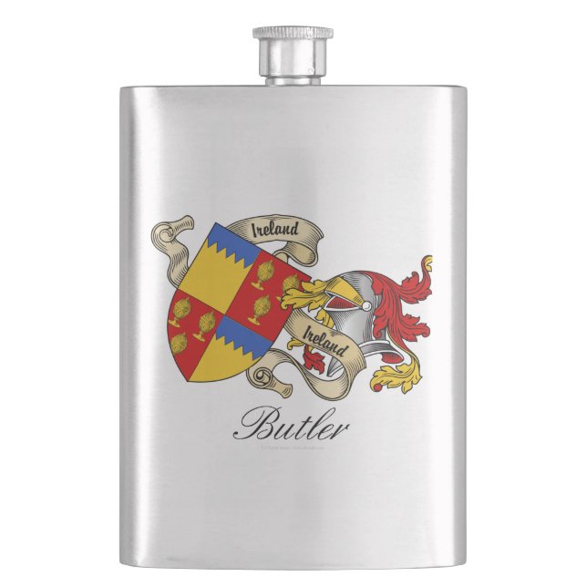 Butler Crest Hip Flask (Front)
