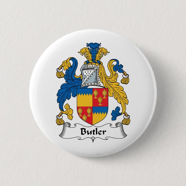 Butler Family Crest 2 Inch Round Button (Front)