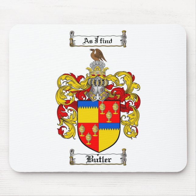 BUTLER FAMILY CREST -  BUTLER COAT OF ARMS MOUSE PAD (Front)