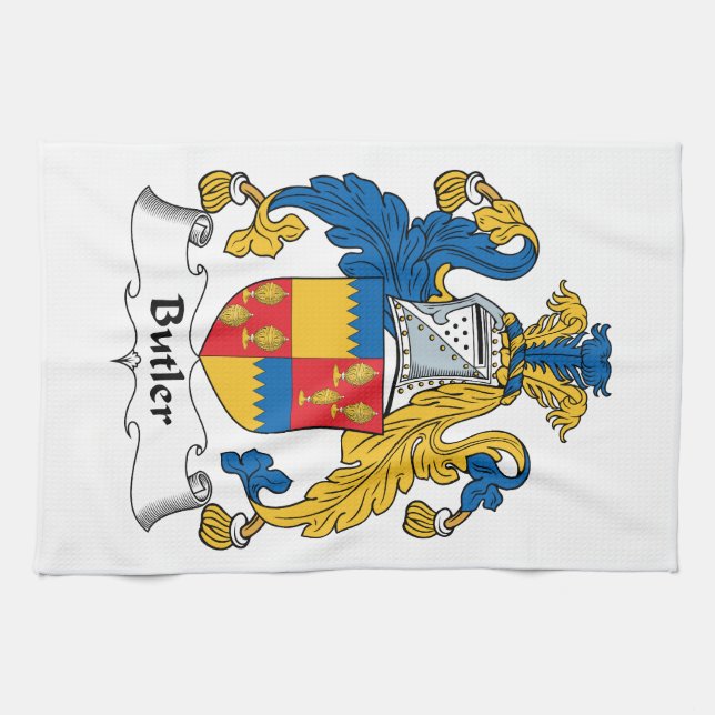 Butler Family Crest Kitchen Towel (Horizontal)