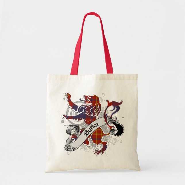 Butler Tartan Lion Tote Bag (Front)