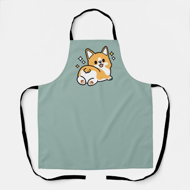 Butt First, Let's Nap – Cute Corgi Butt Cartoon Apron (Front)