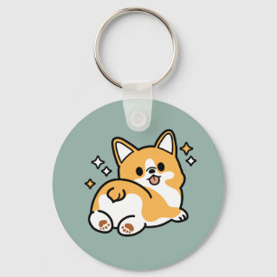 Butt First, Let's Nap – Cute Corgi Butt Cartoon Keychain