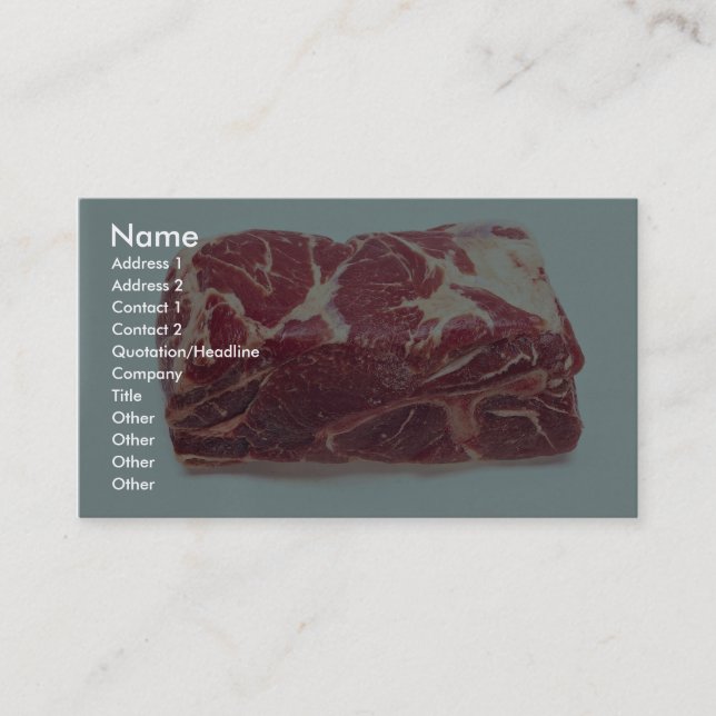 Butt pork roast business card (Front)