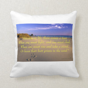 Butt Prints in the Sand Throw Pillow