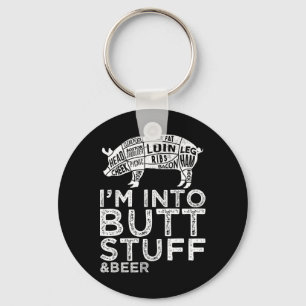 Butt Stuff And Beer Pork Cuts Grilling Bbq Jokes A Keychain