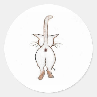 BUTT WHAT? CLASSIC ROUND STICKER