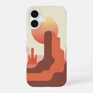 Butte Désertique Minimaliste Rétro iPhone 16 Case