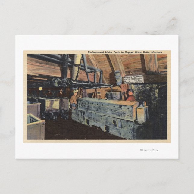 Butte, Montana - Underground Motor Postcard (Front)