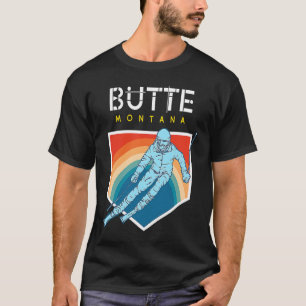 Butte Montana  USA Ski Resort  BACK PRINT T-Shirt